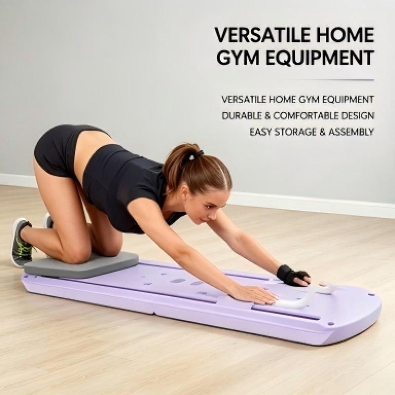 Heavy-Duty Foldable Exercise Platform, 300LB Load Capacity, Space-Saving Training Board for All Fitness Levels, Black/Pink/Purple