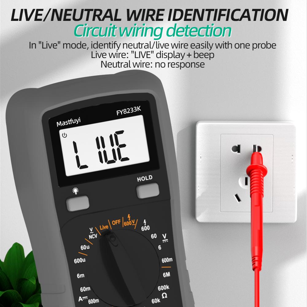 High Precision Digital Multimeter with LCD Display, Smart Overload Protection, Battery Powered Tool for Electricians & Repairers