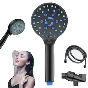 High Pressure 5-mode Handheld Shower Head - Anti-clog Nozzles, Built-in Power Wash to Clean Tub, Tile & Pets, Wall & Overhead Brackets