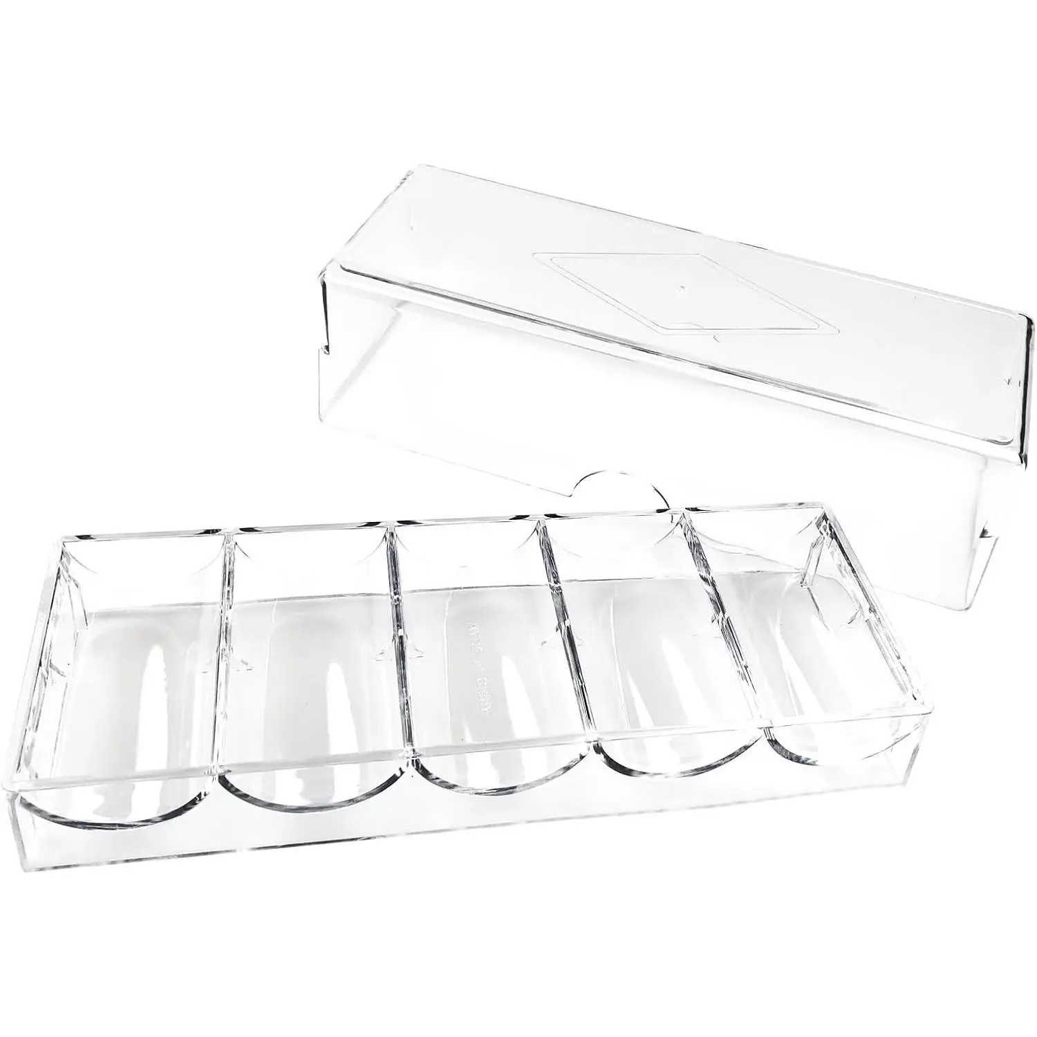 Poker Chip Holder Tray Racks - 1Pack Clear Acrylic Chips Rack Case with Cover Poker Table Accessories