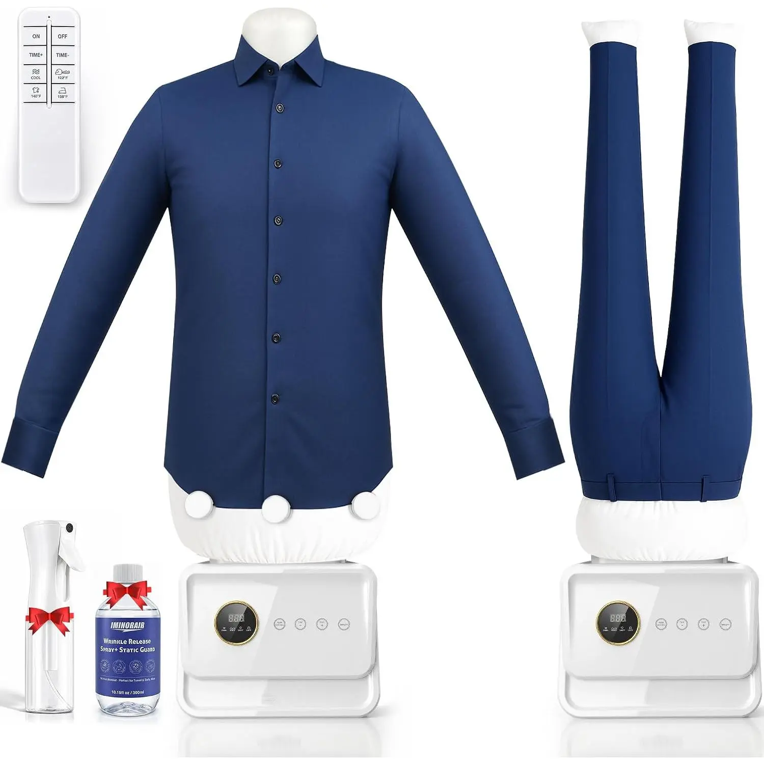 Automatic Ironing Machine, Portable Hands-Free Wrinkle Remover with Remote Control for Shirts & Pants, Gentle on All Fabrics, Ironing Machine Perfect for Apartments, Business Travel