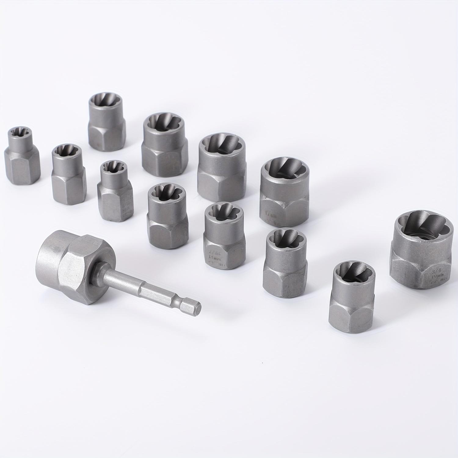 14-piece nut and bolt puller set, rusty nut puller, repair tool set with easy pull-out tool and hexagonal socket adapter, efficient pull-out