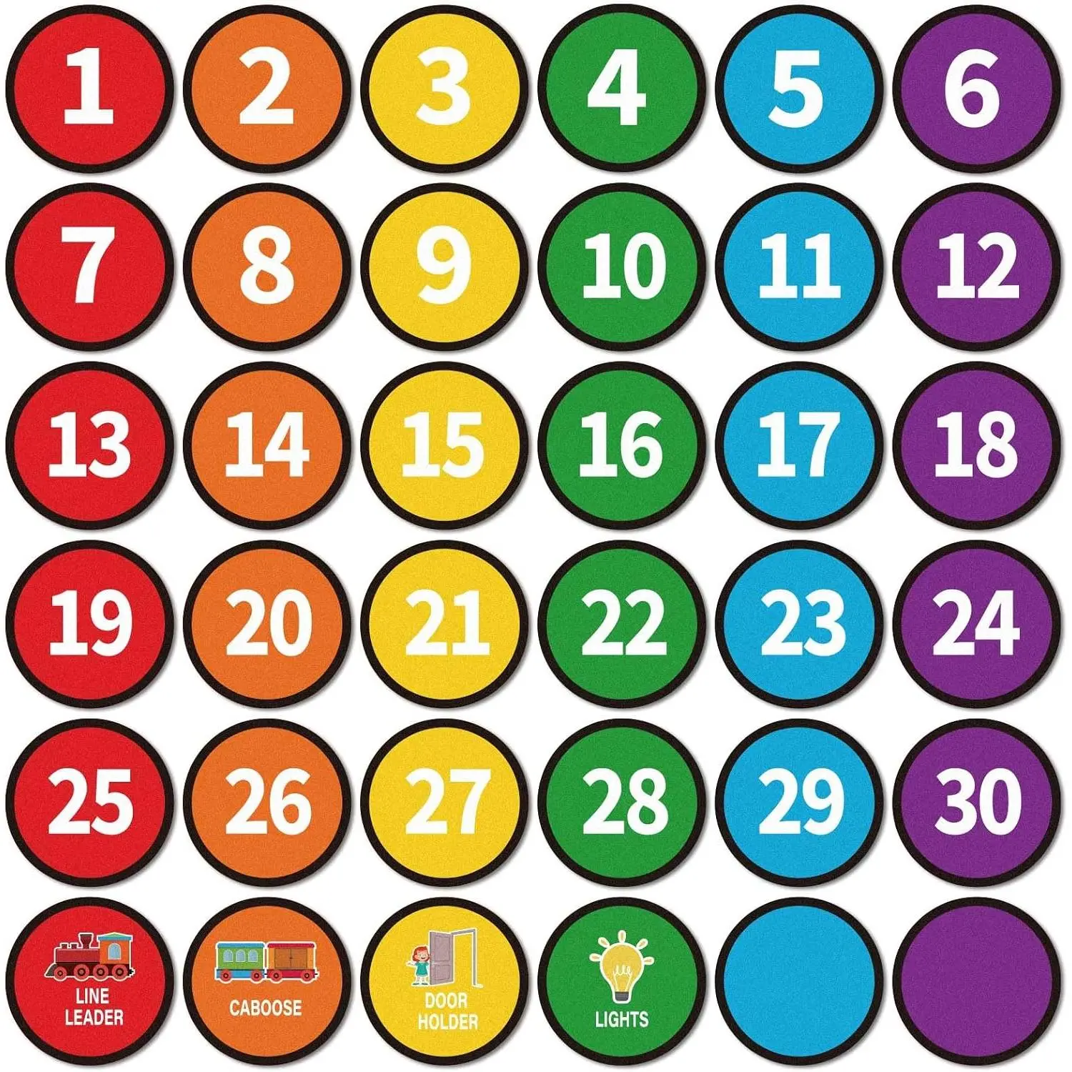 Floor Number Stickers for Classroom Lining up - 36 count Line up Spots for Classroom Floor Stickers Dots Floors Numbers  for  to School   Supplies