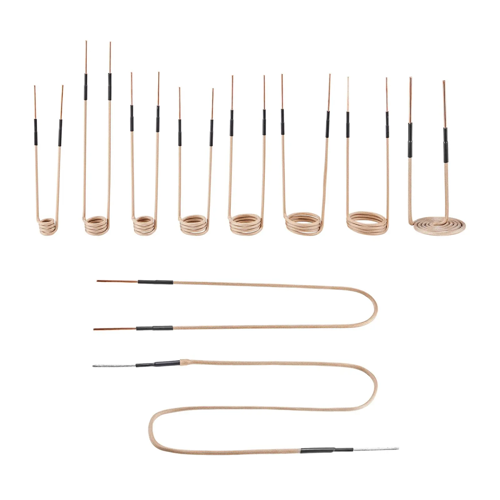 VEVOR 10Pcs Magnetic Induction Heater Coil, Inductor Heat Accessories, Mini Heater Coil Kit with Flexibility and Long Lifespan, for Removing Rusty Bolts and Nuts, 8 Coils + 1 U-Shaped + 1 Free Formin