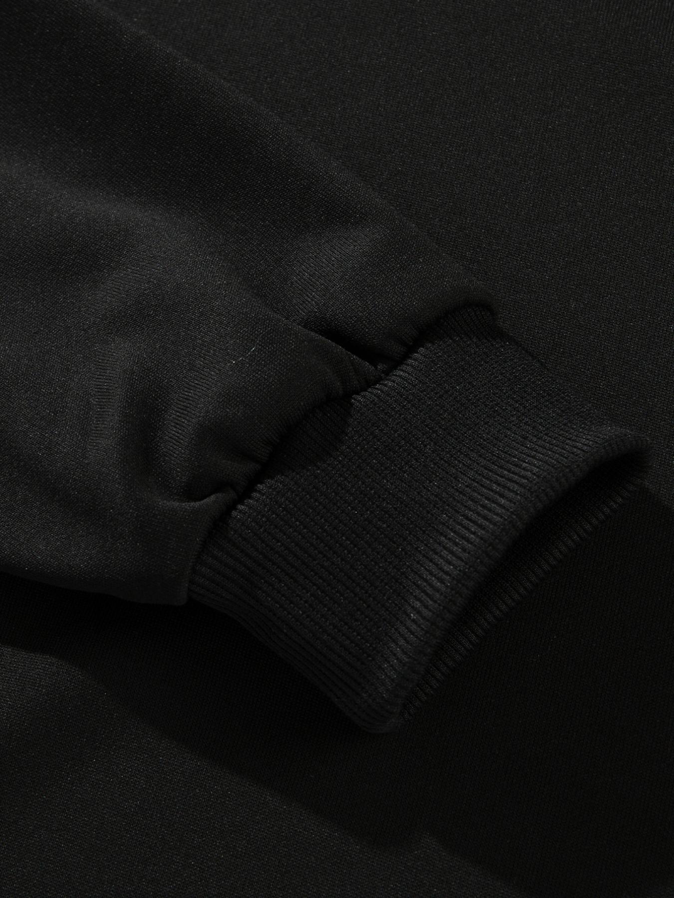 Men's Solid Color Patchwork Crew Neck Long Sleeve Fitted Knit Casual Top, Comfortable Classic Fashion Design, Perfect for Spring & Fall Seasons, Sweatshirts