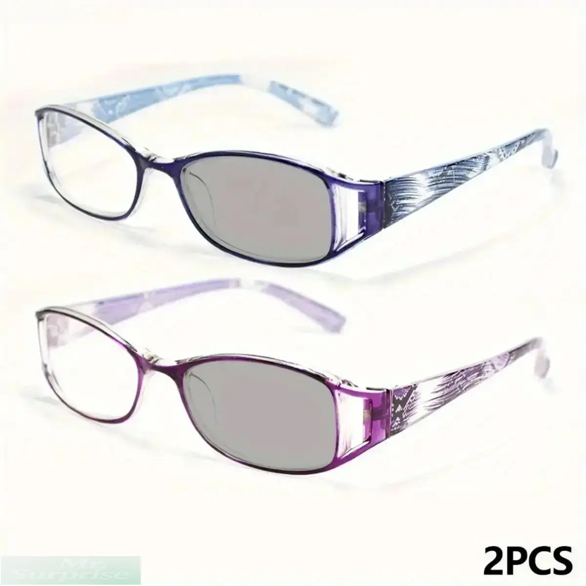 Unisex 2-Pack Full-Rim Rectangular Lightweight Reading Glasses, HD Clear Shatterproof Polycarbonate Lens Comfort Fit Durable Readers, Convenient Multi-Pair Eyewear for Home Reading, Office Screen Work and Daily Outdoor Casual Use