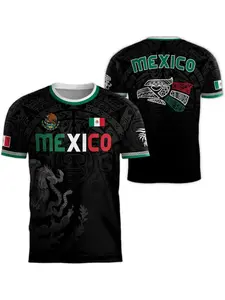New Mexico 3D Print T-Shirt, Aztec Pattern, Unisex Football Sports Wear, Casual Short Sleeve, Round Neck, Plus Size, Summer Quick-Dry Breathable Top
