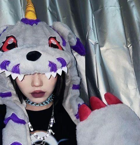 Digimon Adventure Gabumon Hat Anime Peripheral Plush Toy Cos Anime Figure Two-dimensional Cartoon Kawaii Scarf Gloves Gift