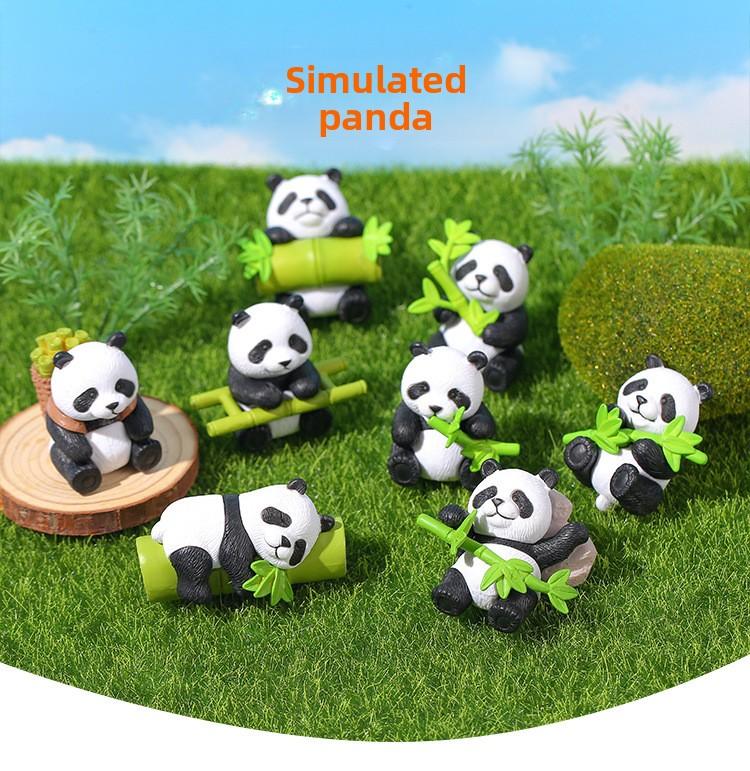 Cute and Playful Panda Miniature Succulent Landscape