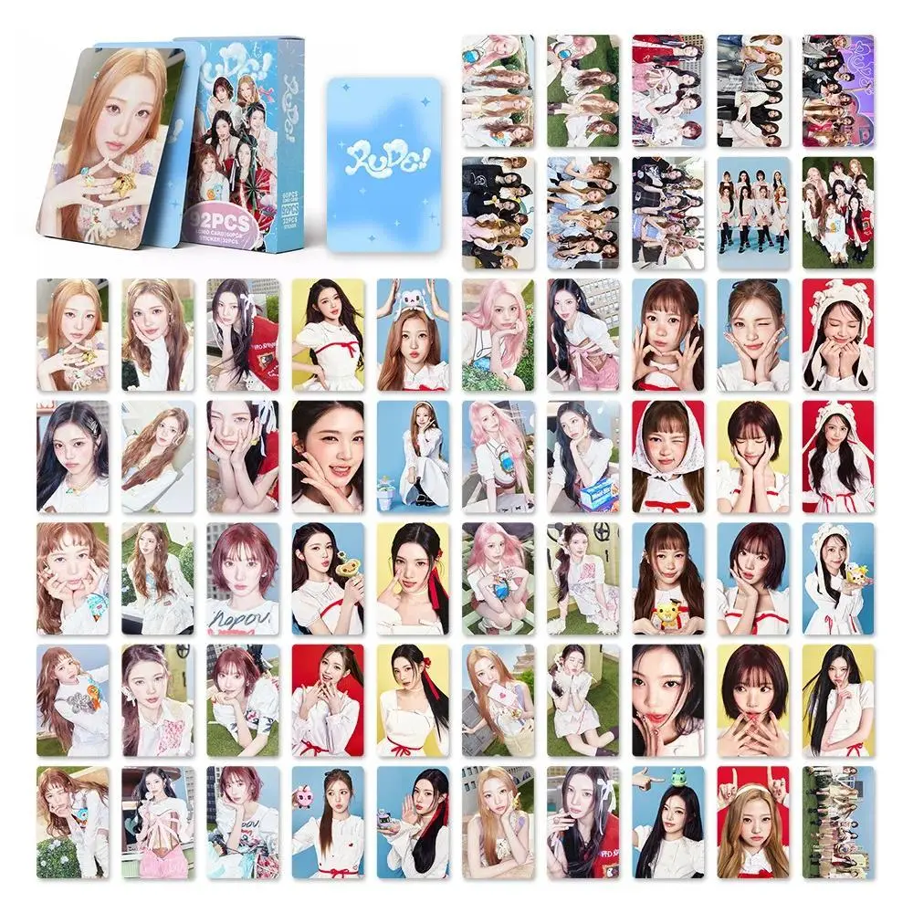 92Pcs/Set Idol Hearts2Hearts New Album RUDE Lomo Cards Stickers Postcards Jiwoo Carmen Yuha Juun Ana Ian Yeon Stella Fans Gifts