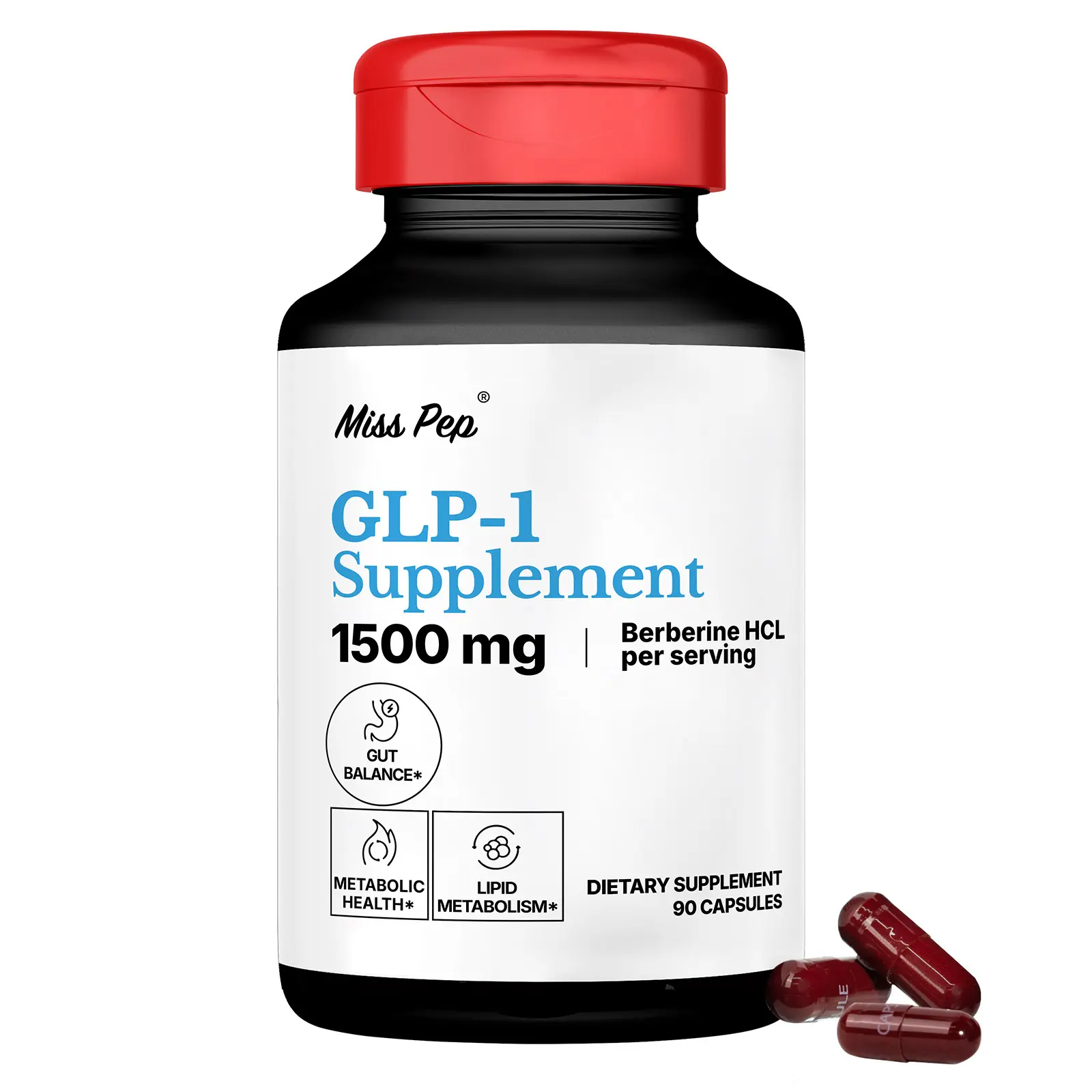 Misspep Mineral Dietary Vitamin Healthcare Supplement, GLP-1 Support, Prop 65 Safe, 90 Capsules