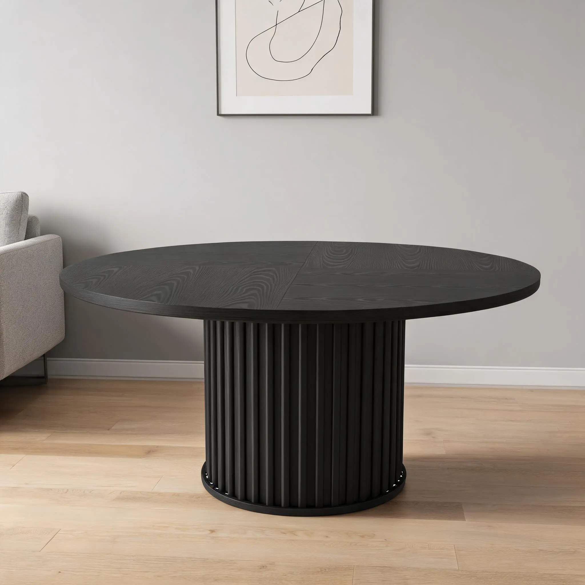 MDF+PB Board Round Barrel Table Set - Decorative MDF Table, Living Room Barrel Table, Durable PB Board Construction, Stylish Round Design, Space-Saving Compact Size