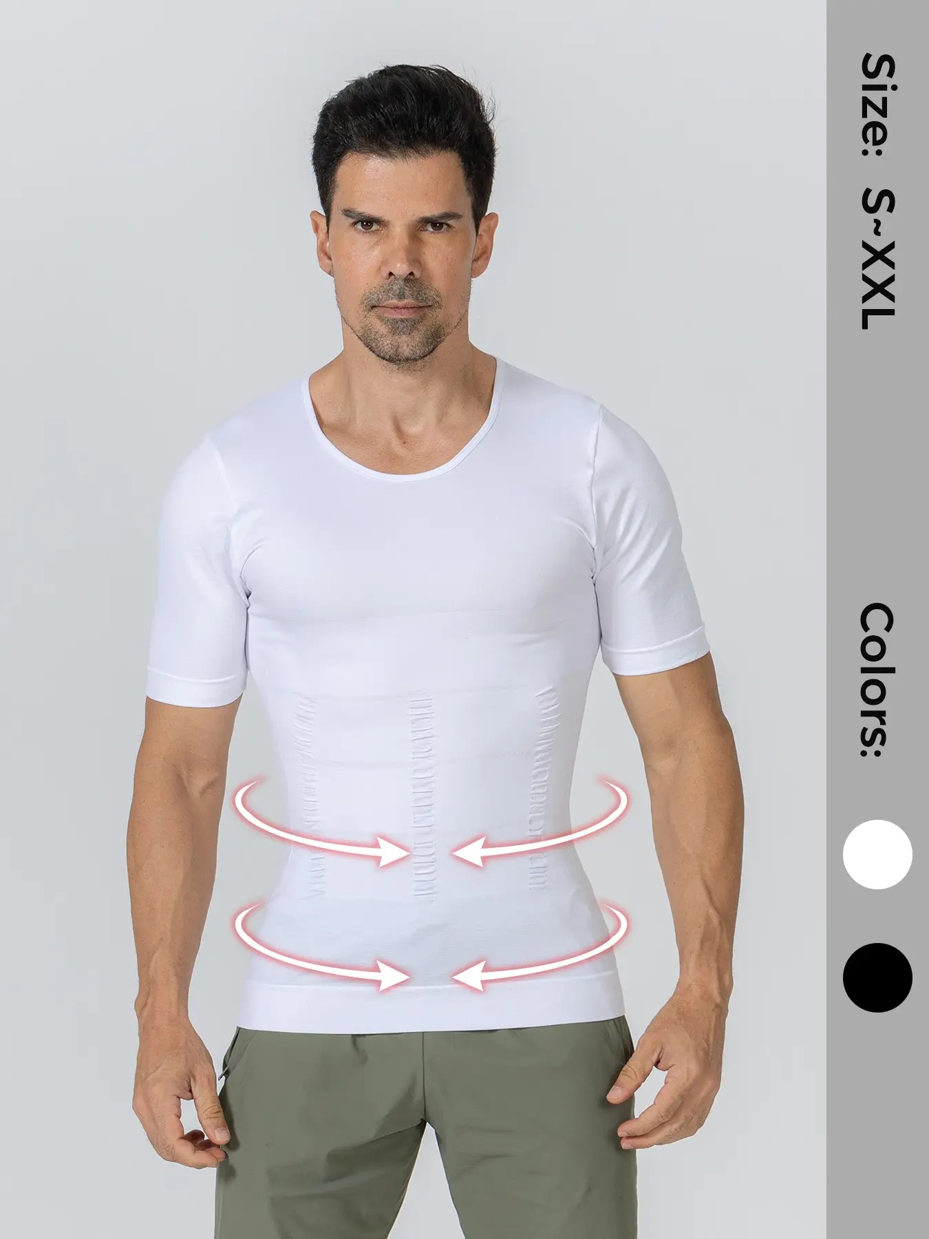 Men's Seamless Compression T-Shirt, Breathable Stretch Body Shaping Undershirt, Lightweight Athletic Tee for Gym Workout Daily Wear, Athleisure Tee, Compression Sports Tee, Compression Tees, Compression Tops, Compression Undershirts