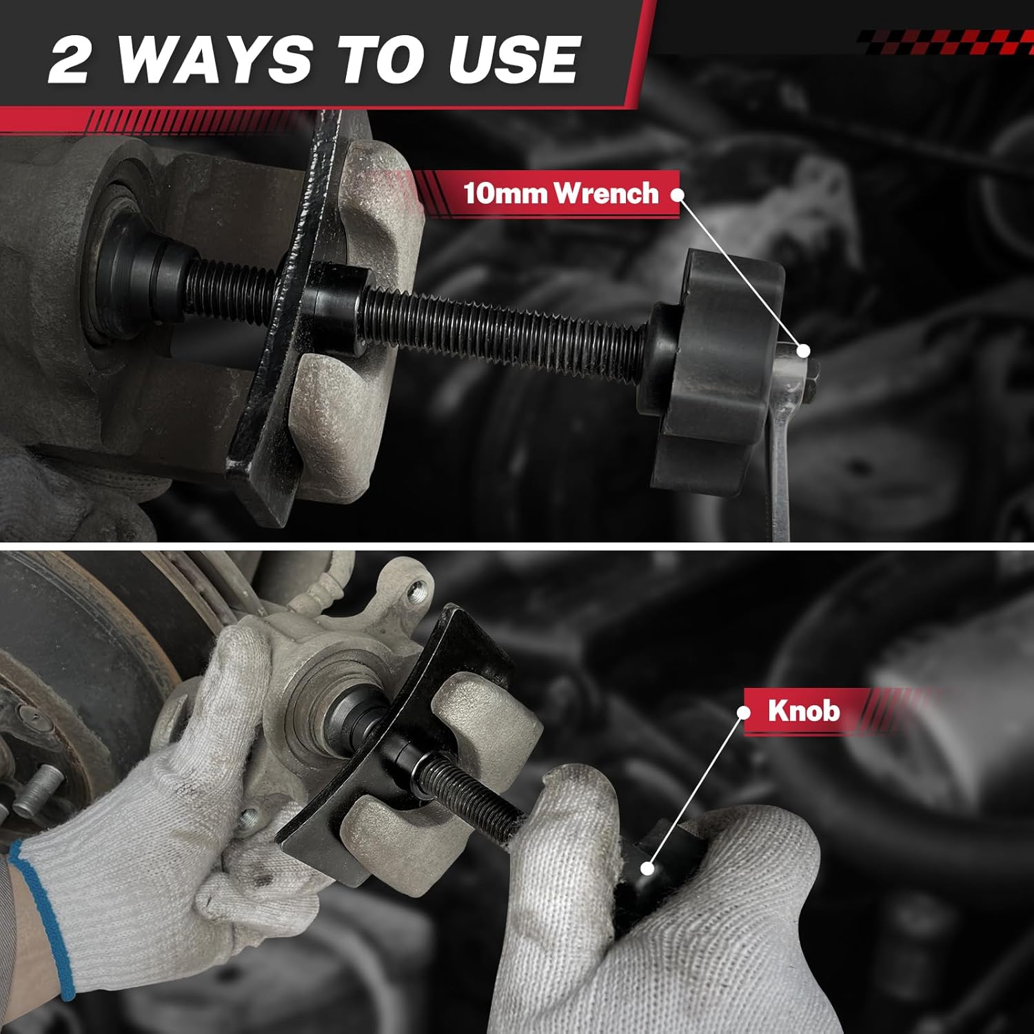 Brake Caliper Compression Tool Heavy Duty Disc Brake Caliper Piston Pad Compressor Spreader Tool Swivel Brake Pad Spreader Tool