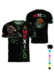 Men's Short Sleeve 3D T-Shirt, 2026 Mexico Soccer Jersey, Neutral Fit, Breathable Quick-Dry Sportswear, Casual All-Season Top