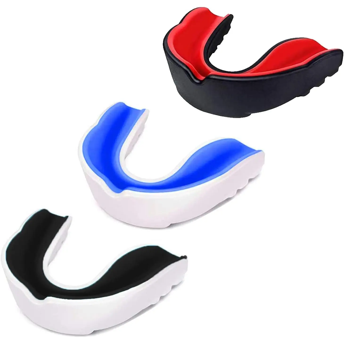 3 Pack Kids Youth Mouth Guard Football Sports Braces Mouthguards Mouthpiece Boys Teeth MMA Boxing Rugby Kickboxing Taekwondo Softball Lacrosse to Braces EVA Double Colored