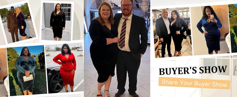 Womens Plus Size Long Sleeve Velvet Bodycon Dresses Sexy Ruched Wrap Deep V Neck Party Cocktail Dress