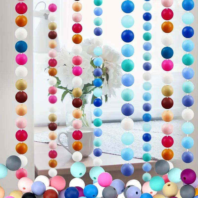 12mm Round Silicone Bead (100pcs), Mixed Color Bead, DIY Jewelry Making Supplies for Necklace Bracelet Keychain Earrings Pendants Crafts, Durable Beads