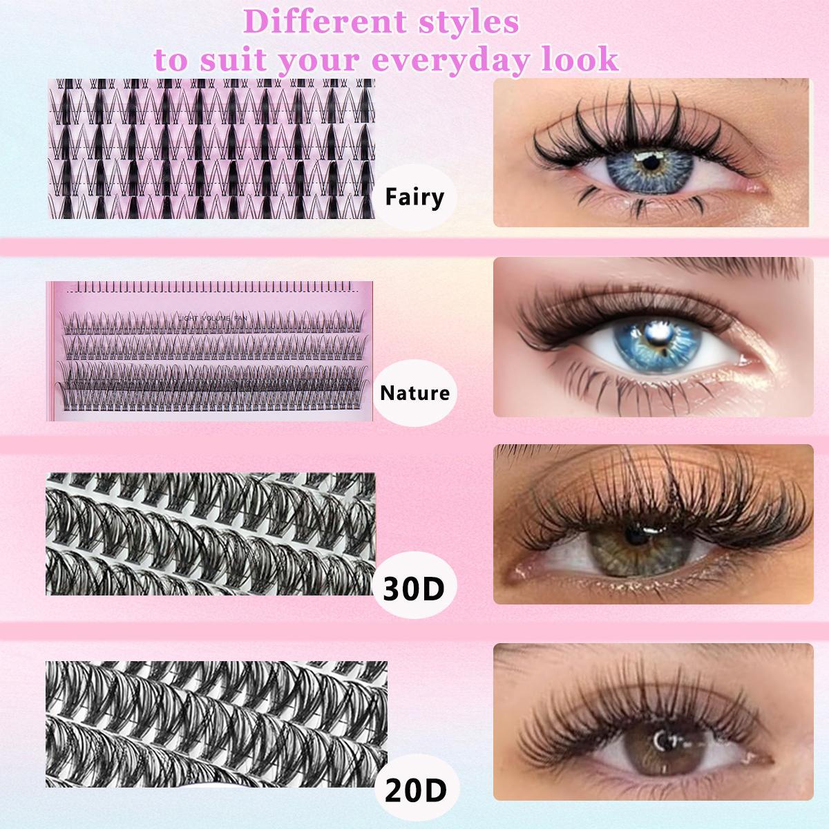 Individual Lash Extension Kit, 1 Box Mixed Length False Eyelashes Extensions with Bond and Seal & Tweezers, Professional Eye Makeup Accessories for Women, Cosmetic #TOP PICKS