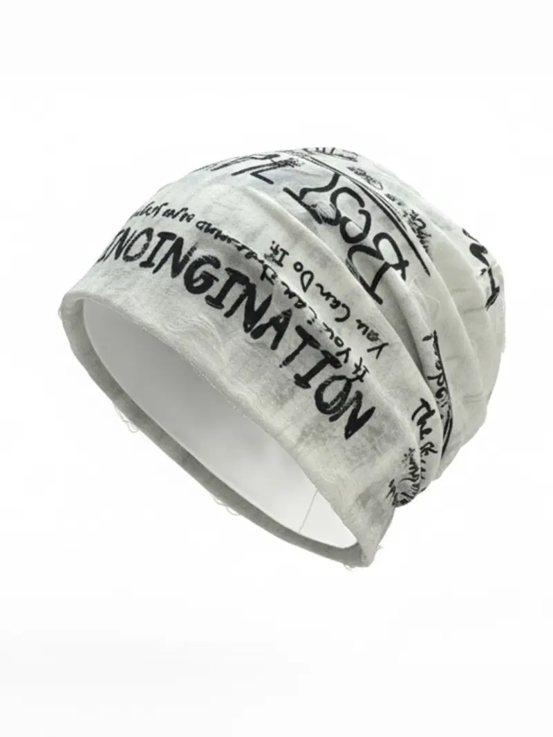 Opreng Unisex Warm Knit Skull Cap Hip-hop Slouchy Ripped Knitted Hat (Black) At Men's Clothing Store