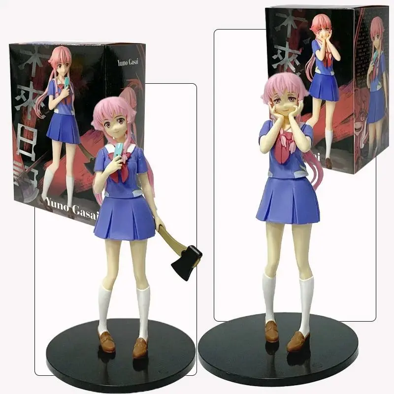 17cm Future Diary  Mirai Nikki Gasai Yuno Anime Uniform Dress Standing Posture Action Figure Model toys Thanksgiving