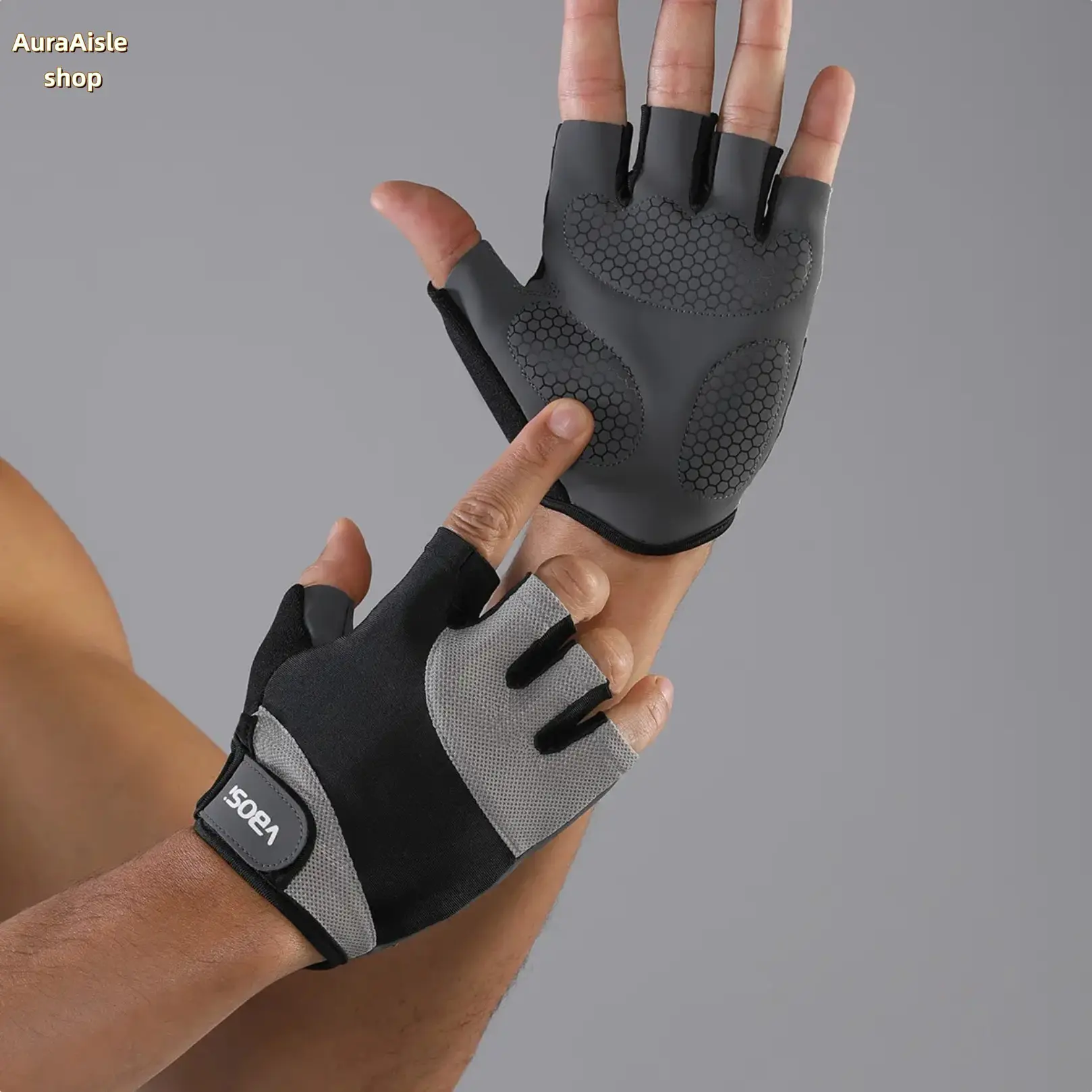 Unisex Half Finger Sports Gloves With Breathable Fabric And Anti Slip Silicone Grip, Shock Absorbing Sponge Palm Padding, Protective Fitness Accessory For Weightlifting, Cycling And Badminton Daily Workout Training