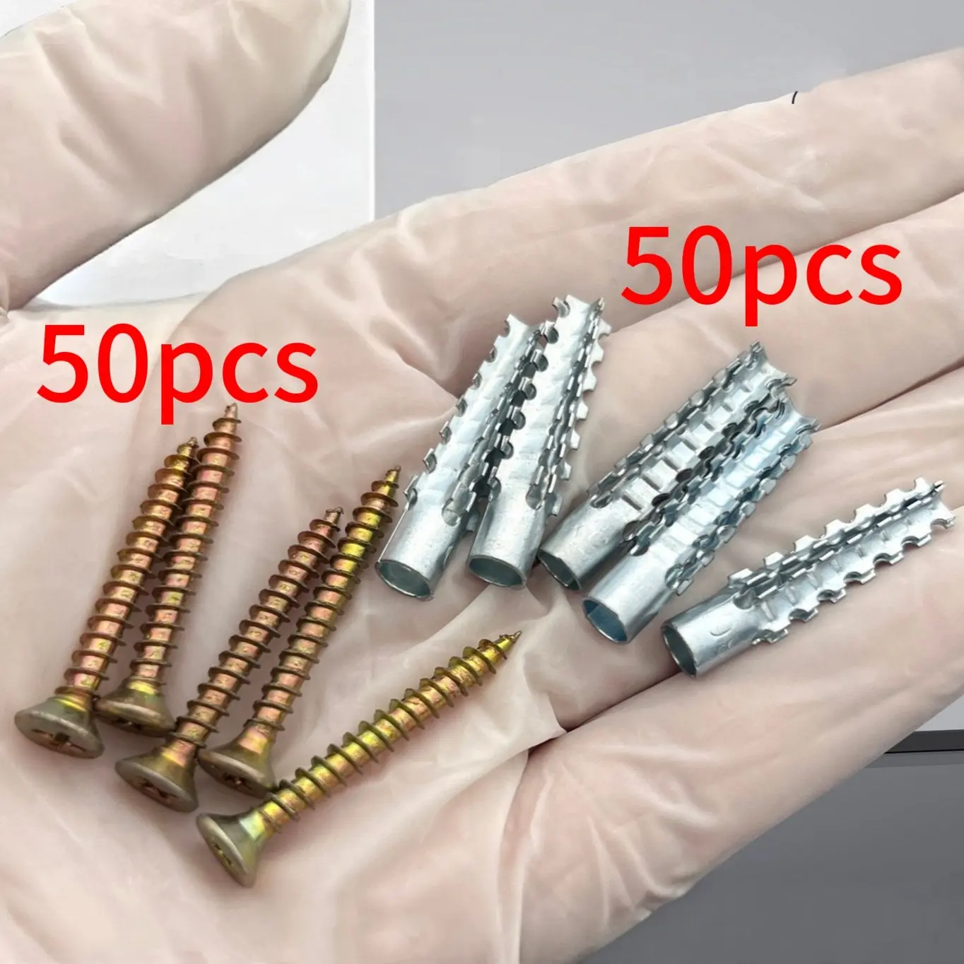 100pcs 50 Sets of Jagged Gecko Expansion Bolts Lightweight Brick Gun Foam Wall Cement Wall Concrete Wall Hardware