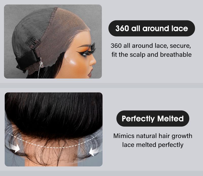 Wavymy 360 Straight Invisi Drawstring Wear Go Glueless Pre-Bleached And Pre-Cut Lace Glueless Wigs Flexi-Fit Glueless Water Wave Wigs 180% Density Wavymy 360 Straight Invisi Drawstring Wear Go Glueless Pre-Bleached And Pre-Cut Lace Glueless Wigs Flexi-Fit Glueless Water Wave Wigs 180% Density