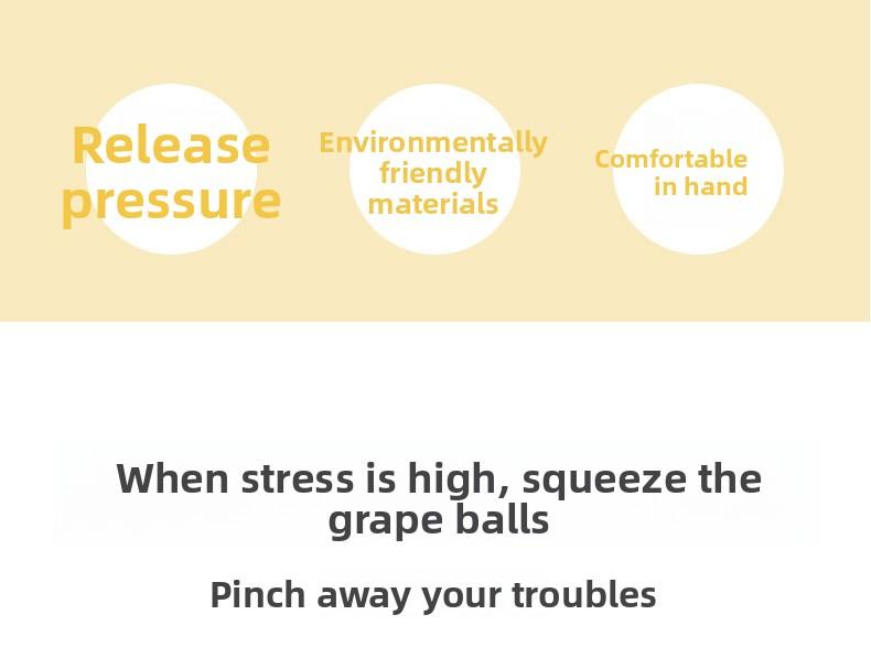 Stress Relief Grape Balls Squishy Balls, Squeezable Fidget Toys for Adults Kids Anxiety Relief, Large Size Stress Ball Gift for Boyfriend