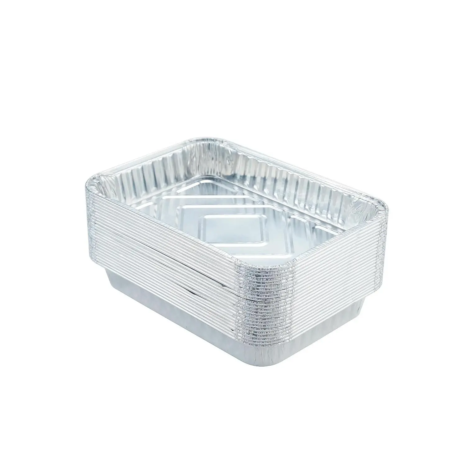 Disposable Rectangular Aluminum Foil Drip Pans for Gas Grills, 20 Pieces, BBQ Grease Trays, 8.5x6 in