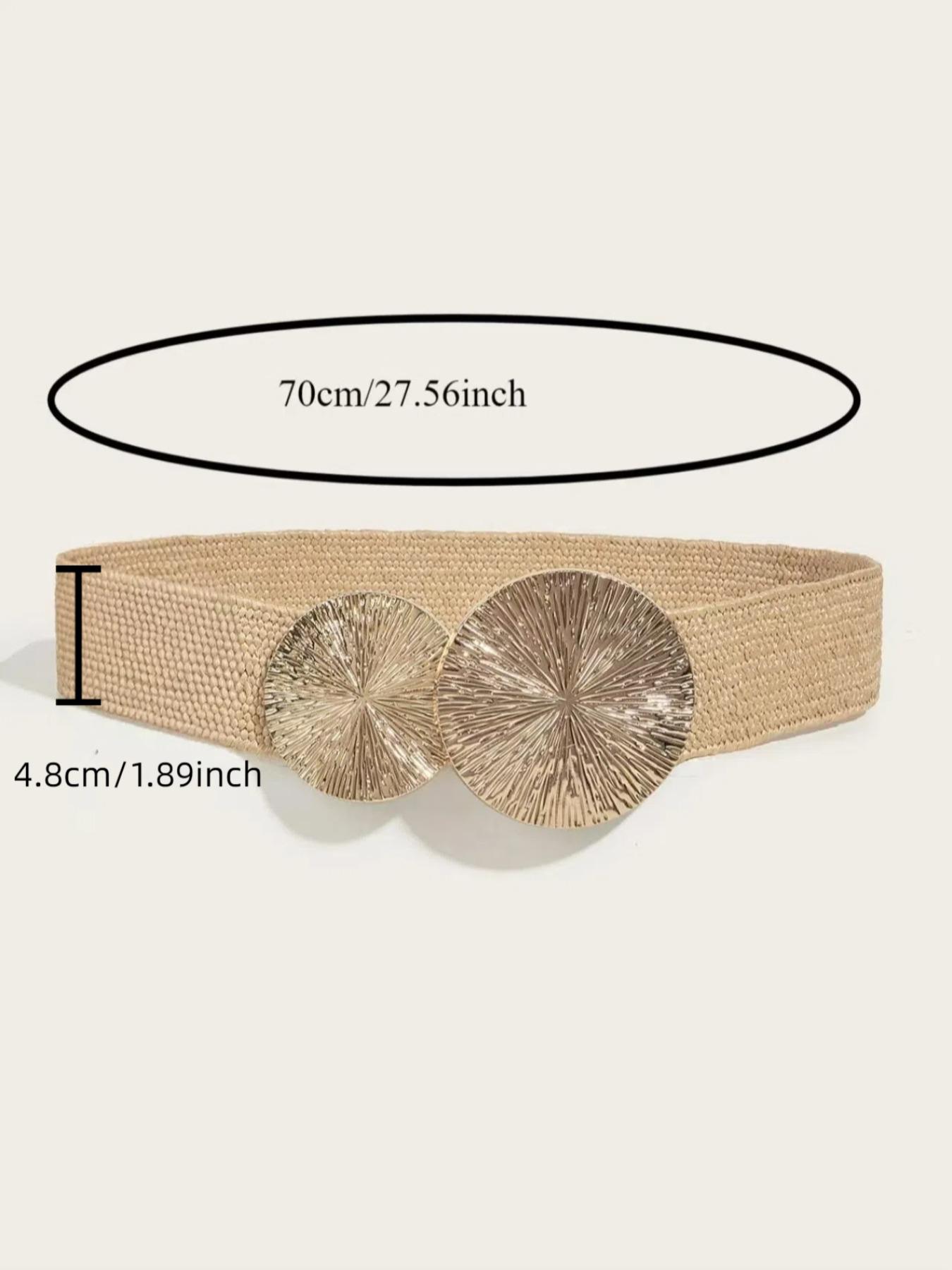 Women's Boho Style Geometric Design Belt, Vintage Trendy Woven Belt, Fashionable Clothes Accessories for Daily & Party Decoration, Straw Woven Belts