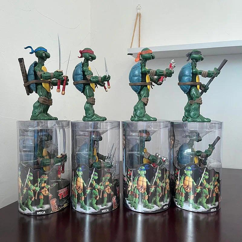 4pcs Teenage Mutant Ninja Turtle Action Figure NECA Raph Leonardo Donatello Mikey Figuras Comic TMNT Collection Model Toys Gift popular