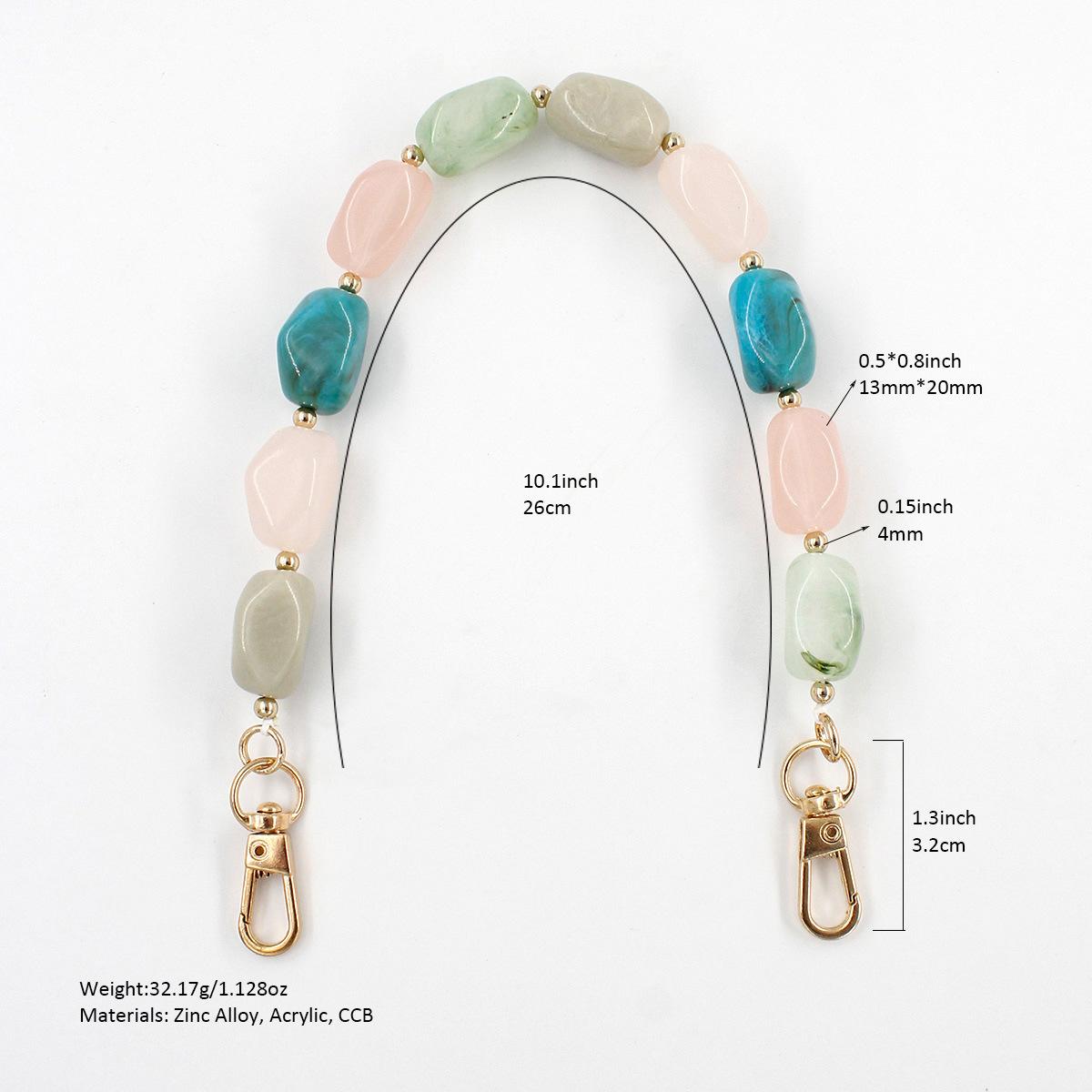 Decorative Bag Chain,Keychains  Beaded Short Bag Chain Handle Acrylic Purse Strap Extender Bag Straps with Lobster Clasp for Underarm Bag Clutch Handbag Tote