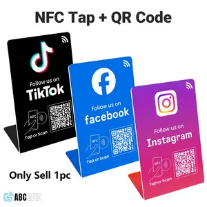 Follow us on Instagram, Facebook stand, TiKTok QR code+NFC Tap, get more follower, Dynamic QR code, link can be changed anytime