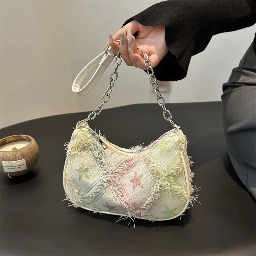 Women's Hobo Shoulder Purse, Athletic Crossbody Bag with Star Accent, Everyday Purse Shoulder Bag