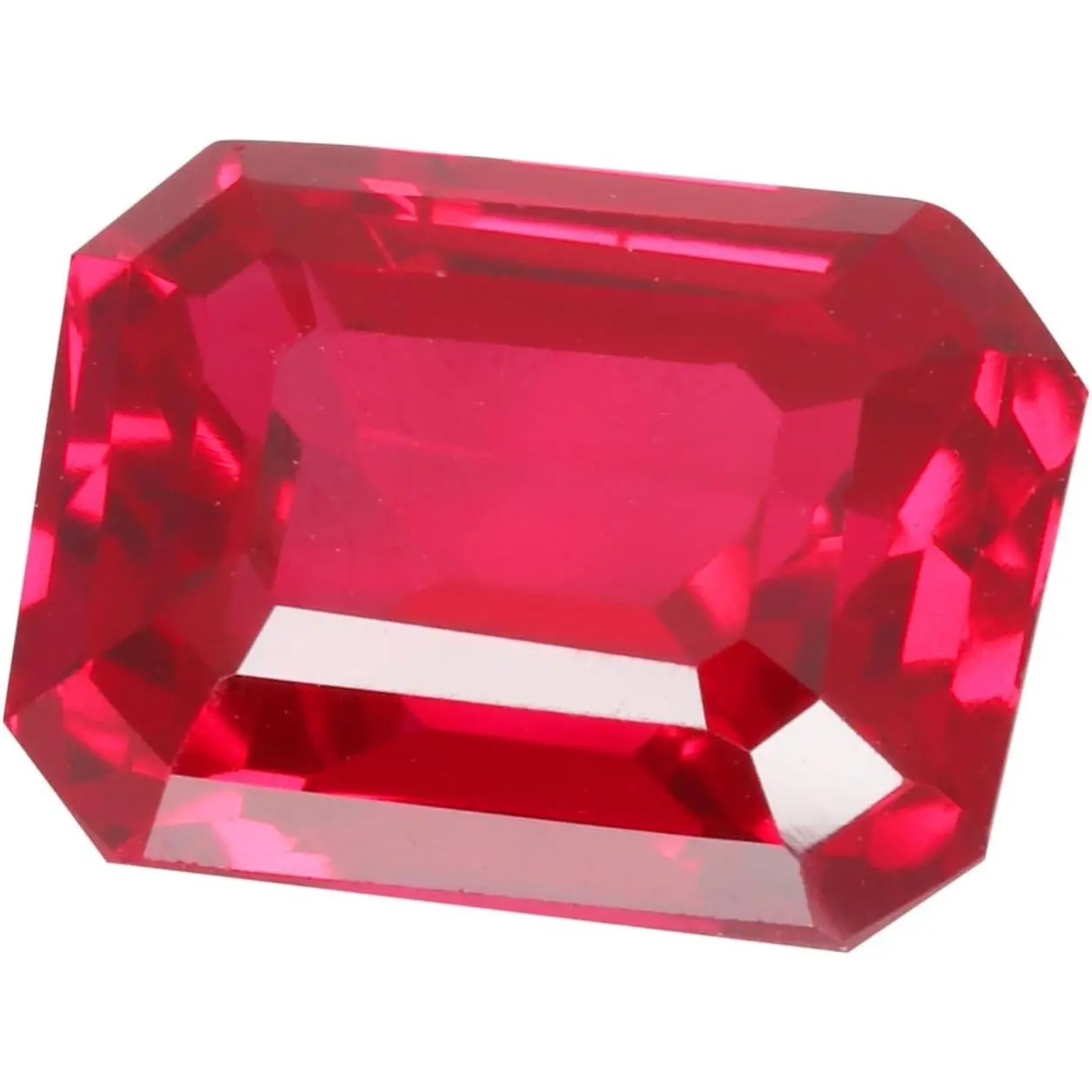 Genuine Emerald-Cut Red Ruby 16-Carat Loose Single Stone, Ideal for Pendant Use in Women's Jewelry Making