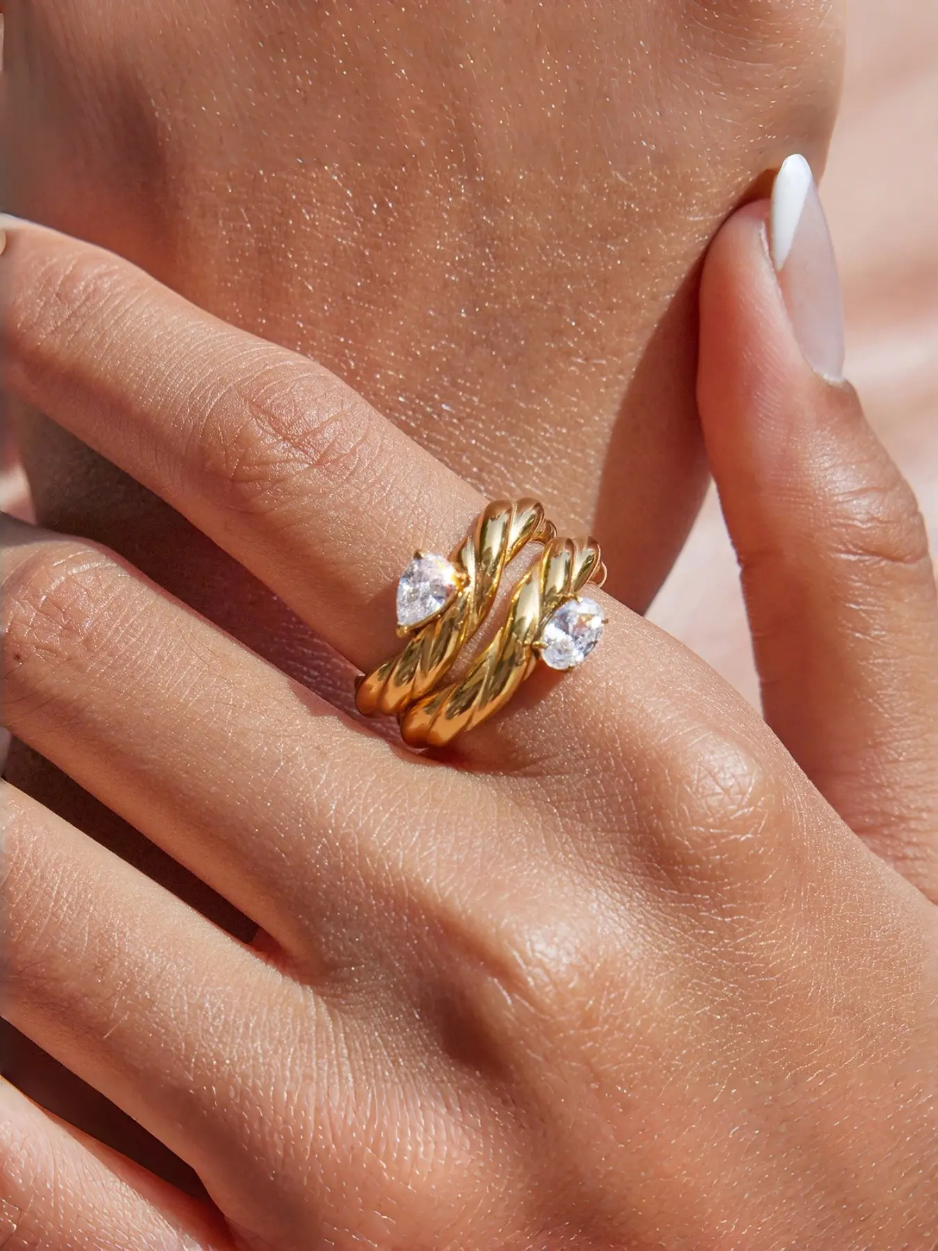 Women's Zircon Ring, Hypoallergenic Waterproof Design, Daily Wear Jewelry, Perfect Gift Idea, Elegant and Versatile