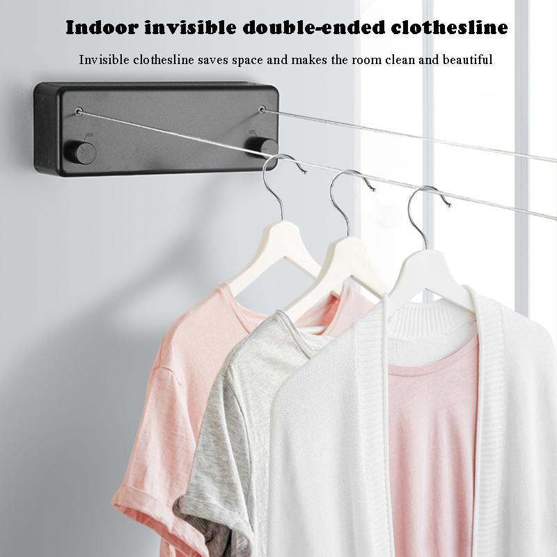 Stainless Steel Retractable Clothes Line, Wall Mounted Punch Free Invisible Retractable Clothes Line, Household Invisible Clothesline, Laundry Tools & Accessories for Home Hotel Dormitory