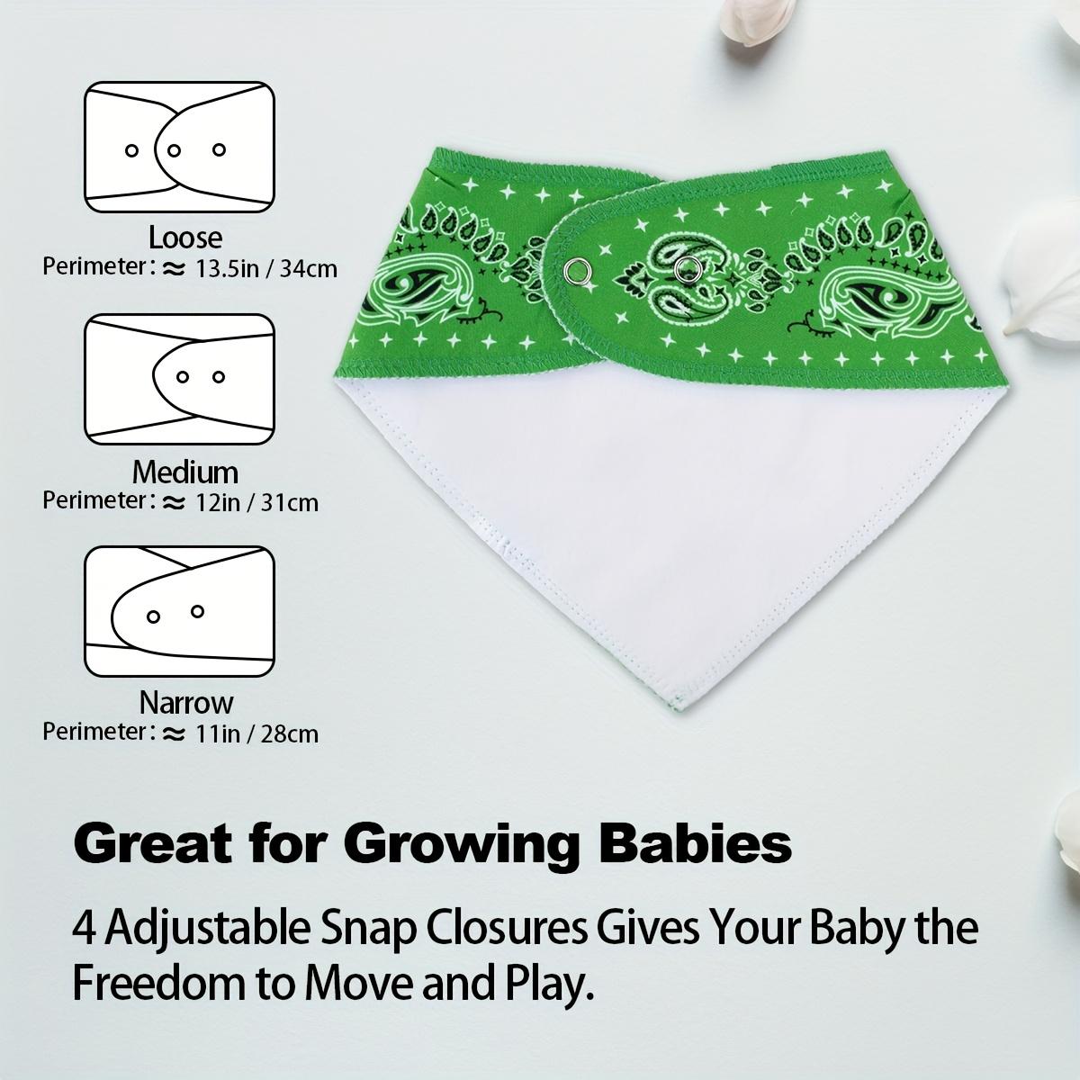 10 Pack Soft Absorbent Baby Bibs with Adjustable Snap – Breathable Cotton Feeding Bibs with Floral Patterns, Unisex Infant Bibs for Boys & Girls Organic Onesie Set Solid Diaper Bibs for Teething