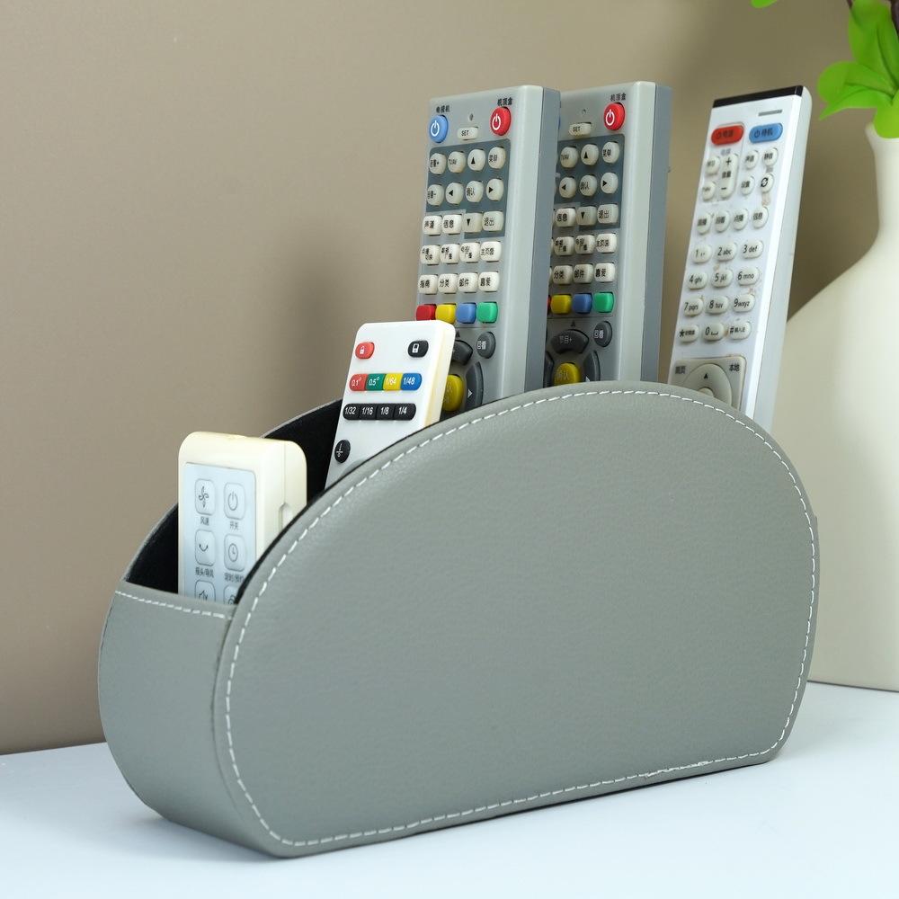 Remote Control Holder, PU Leather Remote Control Holder, Desk & Drawer Organizer for Home Storage