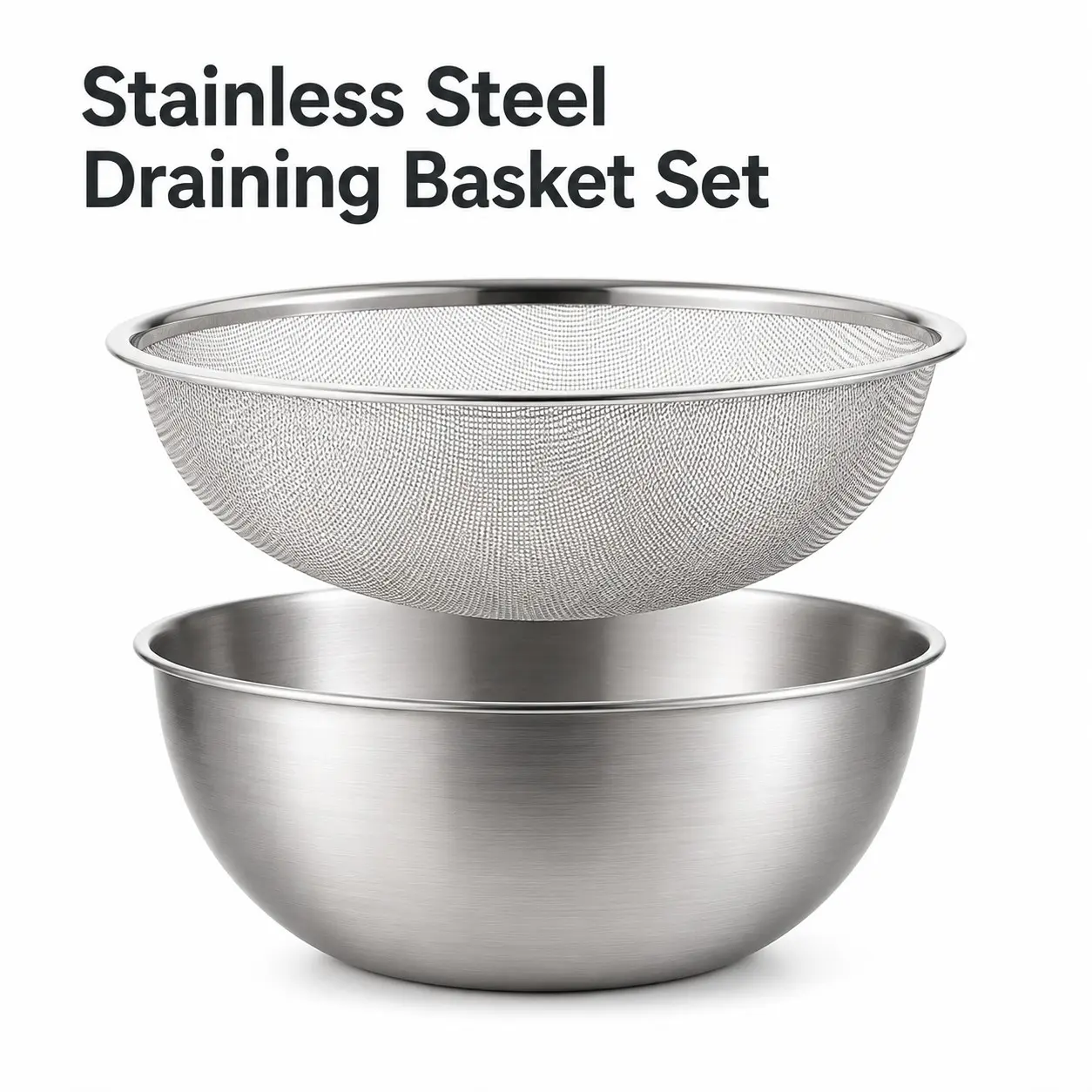 Food Grade Stainless Steel Strainer Basket, Home Vegetable Fruit Rice Washer, Kitchen Multi-Functional Draining Bowl Mesh Basket