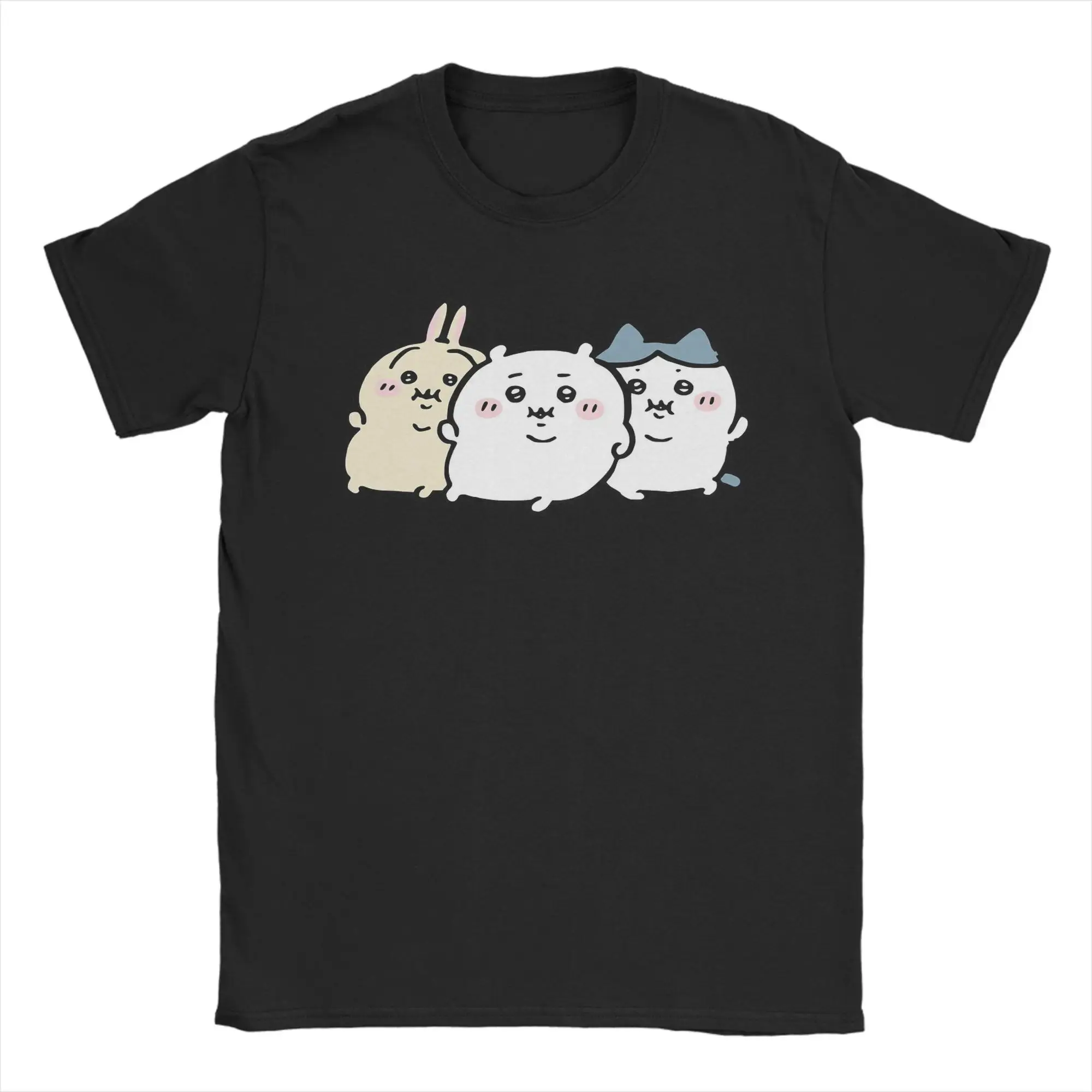 Chubby Bloated Chiikawas Hachiware Usagi Hungry Eat Food Full Fat T Shirts Men's T-Shirt Tee Shirt Clothing Gift Idea