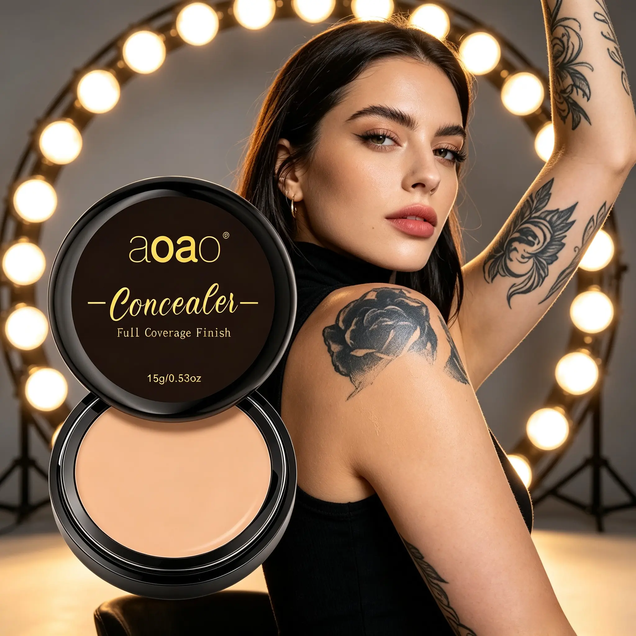 Concealer Balm for Body Tattoos, Scars, Face Spots, Acne Marks, Dark Circles, Waterproof, Sweat-Resistant, Smooth Finish
