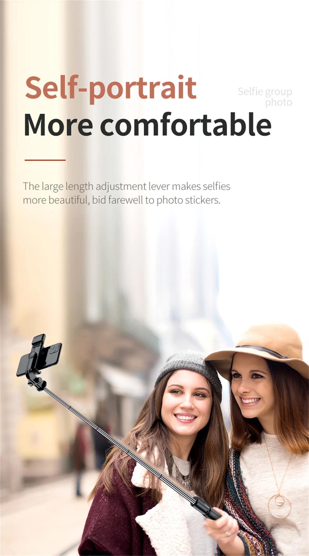 3In1 Bluetooth Wireless Selfie Tripod With Fill Light Shutter Remote Control Portable Foldable Monopod