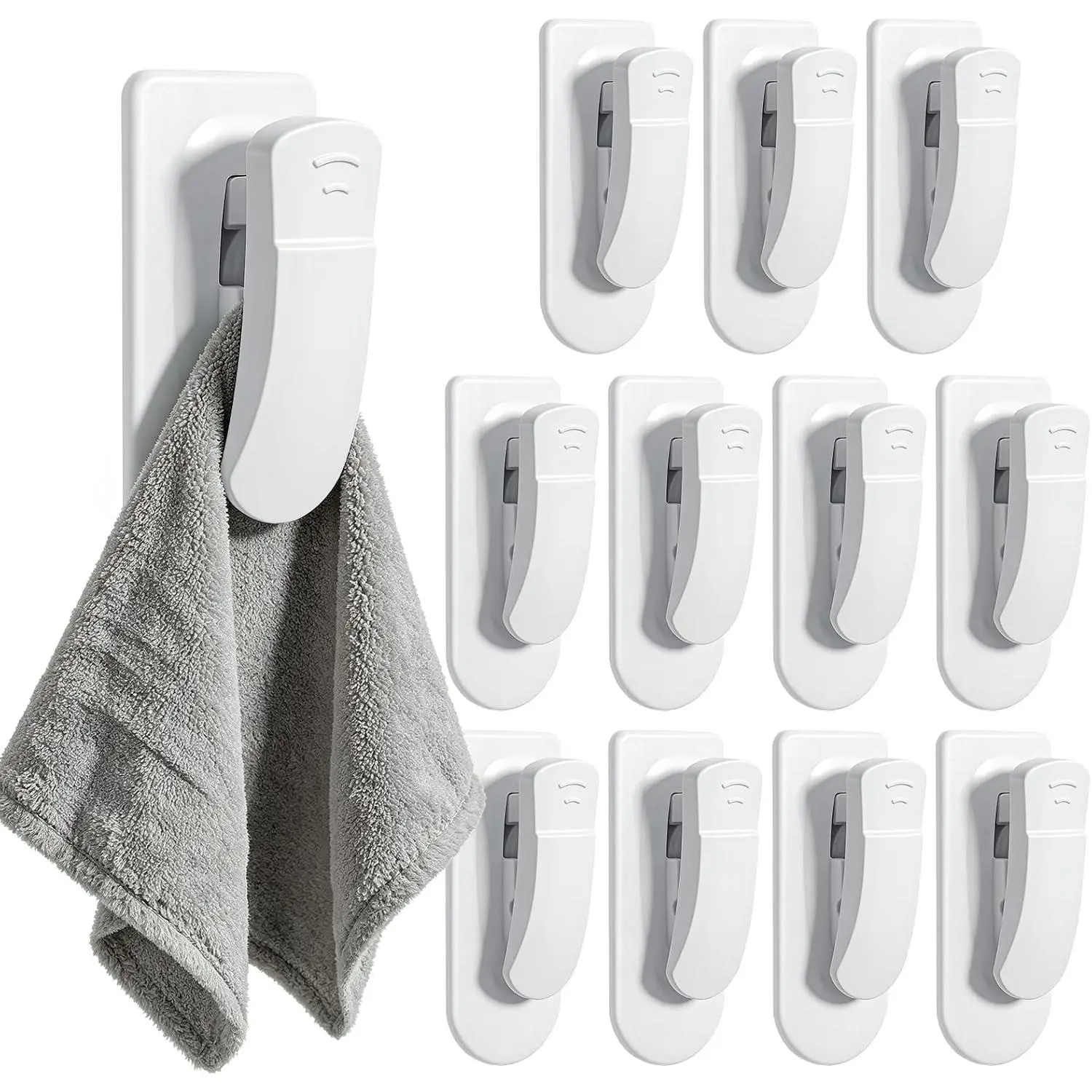 12 Tapestry Hangers Self Adhesive Strip Wall  Spring Clips | No Drill  Free Removable Sticky Hanger Clips for Picture Flag Towel Quilt Banner Poster Photo Glove Schedules