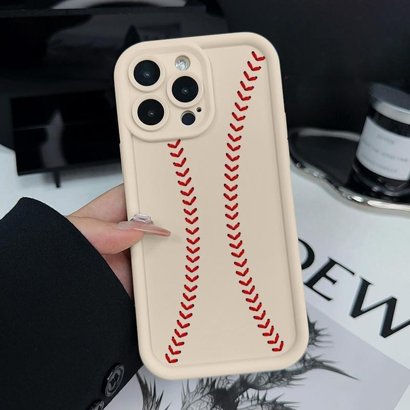 Baseball Phone Case for iPhone 17 16 15 14 Pro Max 13 12 11 XS Plus Shockproof Drop Protection Rugged Durable Silicone Cover Cellphone Protective.HMB57
