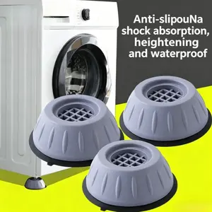 4 -piece/set Anti-vibration Washing Machine Foot Pads, Non-slip Shock Absorbing Riser Pads, Height Increase Moisture Proof Mats for Washing Machine & Refrigerator