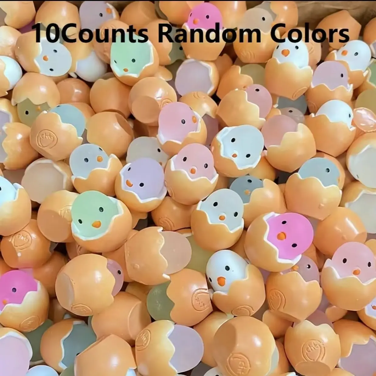Glow-In-The-Dark Eggshell Chick Toys, Decorative Figurines, Ornaments, Resin Sculptures, Set of 10 Cute Resin Eggs, DIY Jewelry Accessories, Car Decorations, Kids Surprise Gifts, Luminous
