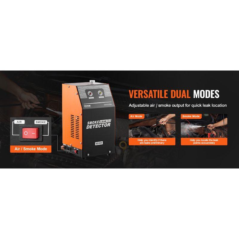 VEVOR Automotive Smoke Machine Leak Detector, EVAP Smoke Machine Leak Tester with Built-in Air Pump, Dual-Mode Vacuum Pipeline Fuel Diagnostic Detector for DC12V Cars, Motorcycles, Trucks, Boats, ATVs