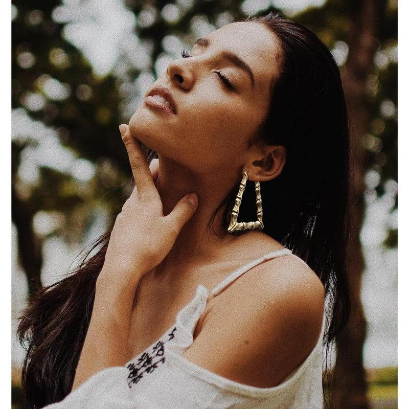 MILACOLATO 6Pairs Bamboo Earrings Set Hollow Casting Hip-Hop Large Bamboo Earring for Women Oversize Different Shape Hoop Earrings Set Fashion Rapper Accessories Jewelry Daily